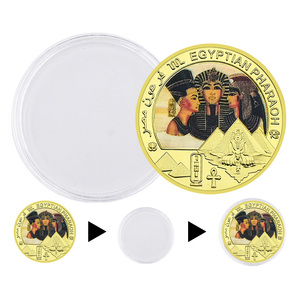 Médaille commémorative en fonte plaquée or du pharaon égyptien - Cadeau souvenir de la collection de l'Égypte ancienne - Product Image 4