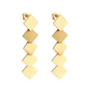 Pendientes Largos de Acero Inoxidable con Diseño de Triángulo, Estilo Moderno, Joyería de Moda para Mujer, Venta al Por Mayor - Product Image 1
