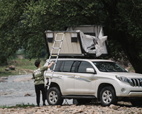 Tente de toit en toile imperméable pour l'été en ABS à coque dure avec poteau en aluminium pour le camping et la voiture.