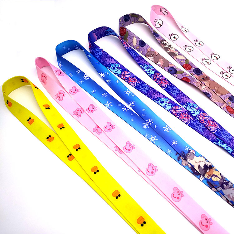 Custom Pantone Color ID Card Holder Satin Lanyard With Logo Image 4