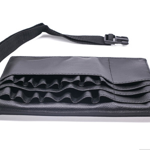 Bolsa de maquillaje de cuero de alta gama hecha a medida y soporte para brochas, bolsa de almacenamiento de herramientas de maquillaje plegable de gran capacidad, bolsa de maquillaje portátil. - Product Image 5