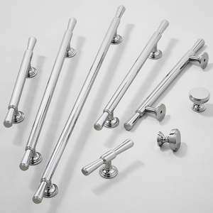 EC 8858 고급 주방 캐비닛 및 욕실 서랍 T 바 황동 크롬 손잡이 손잡이 손잡이 - Product Image 5