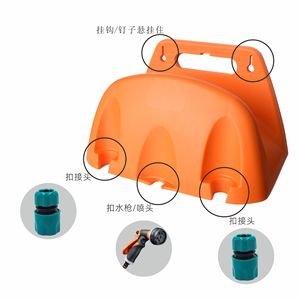 <b>Wall</b> Mounted Flexible Hose Rack Orange 22.5X14.5X13.5cm For Garden Watering Pipe <b>Storage</b> - Product Image 3