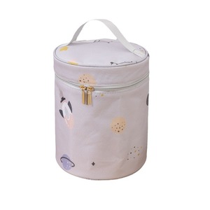 Starry Sky 325PE Bento Bag Round Bucket Gray 18.5x18.5x23cm Insulated Lunch Bag For Work School Outdoor Picnic - Product Image 5