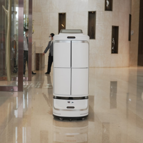 High Performance Delivery Service Robot ABS Material Autonomous Food Delivery Robot for Hotel