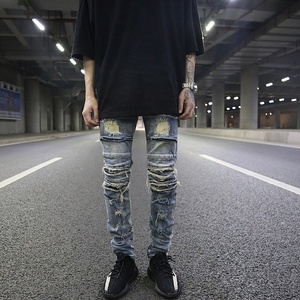 OEM nuovo stile strappato stile Pent Stock Dropshipping da <span class=keywords><strong>uomo</strong></span> strappato <span class=keywords><strong>Jeans</strong></span> <span class=keywords><strong>Skinny</strong></span> <span class=keywords><strong>neri</strong></span> - Product Image 4