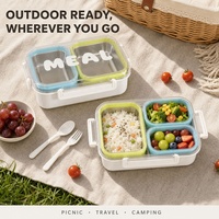 Boîte à lunch en acier inoxydable à 2 et 3 compartiments, anti-éclaboussures et anti-fuite, empilable, pratique pour la préparation des repas, le camping en plein air