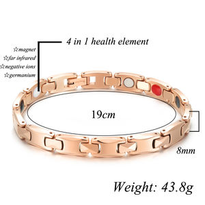 Bracelets en tungstène or rose, bracelet magnétique en tungstène pour hommes et femmes, bijoux <span class=keywords><strong>de</strong></span> guérison - Product Image 2