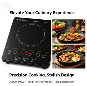 Table de cuisson à induction à bobine en cuivre à économie d'énergie, minuterie tactile LED, puissance réelle de 1350 W, <span class=keywords><strong>plaque</strong></span> chauffante en céramique, cuisinière portable - Product Image 6