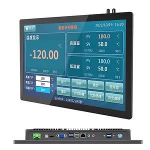 Bingkai terbuka 15 inci tahan air industri IP65 komputer USB layar sentuh Monitor tertanam persegi 15.6 inci TFT LCD