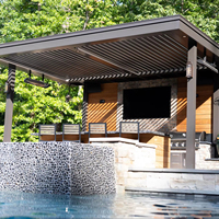 Pergola en aluminium HENLIXO pour terrasse, auvent motorisé extérieur, gazebo toutes saisons, auvent de pavillon avec structure en alliage d'aluminium