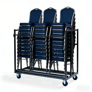 Carrito de Almacenamiento para Sillas Personalizable OEM - Carro Resistente para Sillas Apilables con Capacidad para 30 Sillas, <span class=keywords><strong>Ruedas</strong></span> de 4 Pulgadas para Eventos - Product Image 3