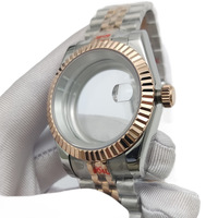Boîtier de montre Trendybay en acier 914L haute dureté avec loupe intégrée et verre saphir – Kit d'assemblage pour montre homme tendance et professionnelle