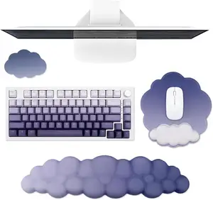 Cloud Pad für Tastatur-Armbänder lila, Cloud-Mauspad mit Armbänder ergonomisches Mauspad mit Handgelenksstütze