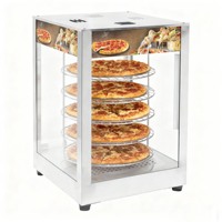 Vitrine chauffante rotative à 5 niveaux pour pizzas, en acier inoxydable avec thermostat réglable pour restaurant (DH-13)