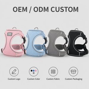 Arnés de malla transpirable de ajuste rápido para perros pequeños, medianos y grandes, para paseos diarios, con logo personalizado, de fábrica, suministros para mascotas, ajustable - Product Image 2