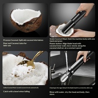 Râpe à noix de coco électrique rechargeable sans fil, broyeur de noix de coco à lame dentelée antidérapante pour la cuisine domestique