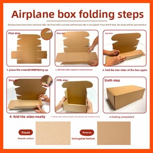 Scatola di Imballaggio Express Extra Resistente a Forma di Aeroplano, Scatola in Cartone Ondulato Spesso <span class=keywords><strong>B</strong></span>-Flute, Scatola di Carta Rettangolare Pieghevole - Product Image 4