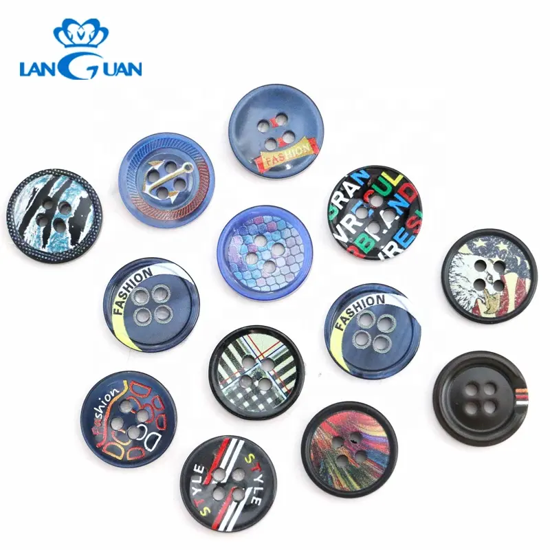 Personality Pattern 3D Craft clothing Resin Button Printed