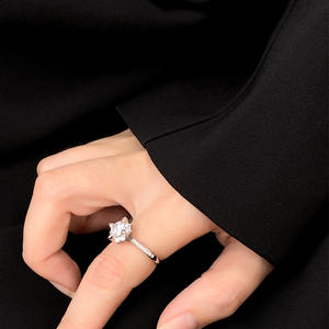 925 Sterling Silver Jóias Nova Tendência Star Shape Design Zircon 18k 1ct Moissanite <span class=keywords><strong>Promise</strong></span> Mulheres Anéis Atacado - Product Image 5