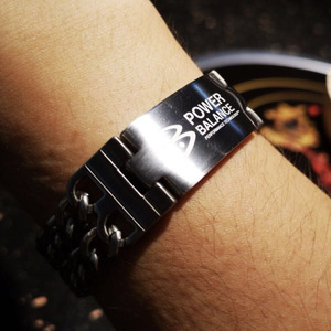 Power Balance <b>Titanium</b> Steel Bracelet <b>Chain</b> Link Unisex Fitness Jewelry - Product Image 4