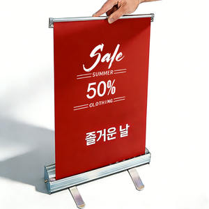 Водонепроницаемый/ветрозащитный выставочный рулонный стенд для промоакций, портативный выдвижной баннер из алюминиевого сплава - Product Image 1