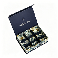 Caja de Chocolate Azul Marino Personalizada con Tapa Abatible, Cierre Magnético de Alta Gama, Impresión a Todo Color, Forro de Esponja Portátil, Embalaje de Grado Alimenticio
