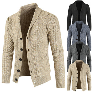 Moda Casual de talla grande de gran tamaño de punto con cuello en V suelto grueso suéter chaqueta cárdigan suéter de los hombres - Product Image 1