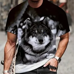 Spedizione gratuita Wolves 3d T maglietta personalizzata maglietta causale da uomo