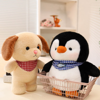 Peluche Animale Mignonne de Dessin Animé avec Bandana, Ours, Lapin, Renard, Pingouin, Mouton, Chien, Chat en Peluche Douce, Jouet MaiYouTu 31-50cm Rempli de Coton PP