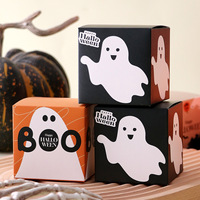 Nouvelle Arrivée Boîte Cadeau Thème Halloween Fantôme & Citrouille Mignons de Dessin Animé, Emballage Réutilisable pour Bonbons et Biscuits, Boîte Vide en Gros
