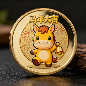 Monete Metalliche Placcate Oro e Argento con Animali Cinesi per l'Anno del Cavallo, Produzione di Fabbrica - Product Image 6