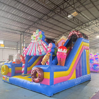Structure gonflable commerciale combinée château rebondissant et toboggan Candy Bounce House & Slide Combo