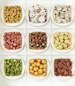 Friandises <span class=keywords><strong>pour</strong></span> chiens et chats - Légumes et fruits lyophilisés (poulet, fruit du dragon, citrouille, patate douce violette, épinards) - En conserve - Product Image 1