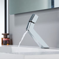Grifo de Lavabo Monomando, Mezclador de Agua Duradero, Cuerpo de Latón de Alta Calidad, Núcleo de Válvula de Cerámica Negra, Montado en Cubierta, Moderno para Baño