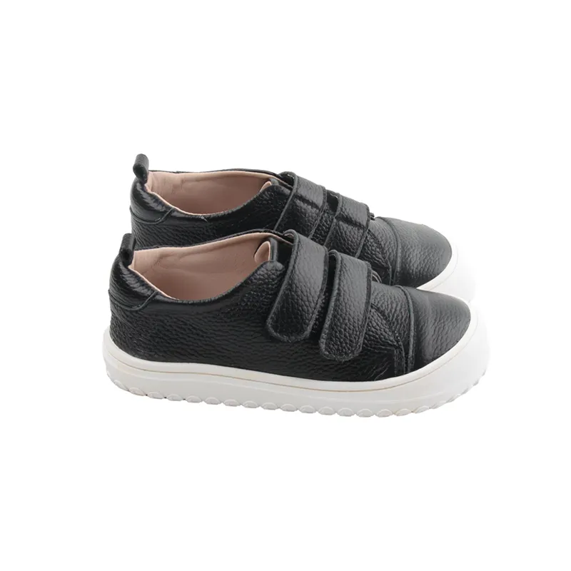 Babyhappy brevetto innovazione bambini in vera pelle a piedi nudi per bambini scarpe a punta larga doppio cinturino antiscivolo ergonomico Sneaker