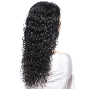 China Supplier Glueless Lace Front Human Hair Wig Pre Plucked Natural Color Water Curly Deep Wave Human Hair Wigs with Baby Hair