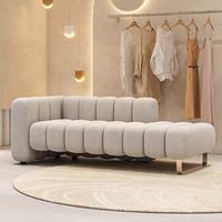 Tabouret de bout de lit carré trois places en velours de luxe nordique, canapé de chambre moderne, pouf de repos créatif, repose-pieds