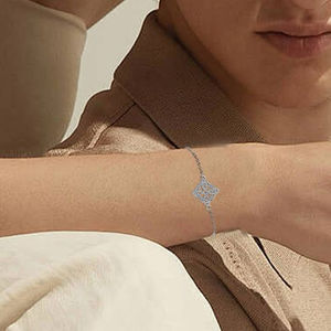 2025 New Exquisite High Quality Cubic Zirconia Embellished Hand Jewelry Silver Finished Celtic Knot <b>Bracelet</b> - Product Image 4