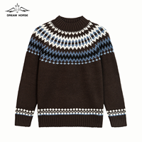 AiNear Vente en gros de logo personnalisé Oem & Odm Pull-over tricoté en laine marron pour hommes