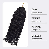 Extensiones de Cabello Humano Rizado con Efecto Pluma para Crochet, de Fábrica, con Anillo de Bucle para Crochet