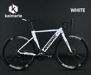 Vélo de route en alliage d'aluminium 700C à 14 vitesses avec fourche en acier au carbone et frein à disque double - Style course urbaine - Product Image 1