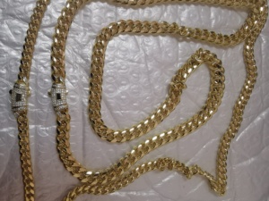 Tobillera, Pulsera, Collar y Gargantilla de Moda Estilo EE. UU. Joyería de Oro de 14k Cadena de Eslabones Cubanos Dorada Estilo Miami de 6mm a 14mm Unisex - Product Image 6