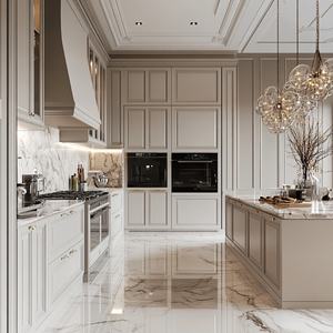 Klassischer Küchen schrank im französischen Stil Glastür Luxus-Sperrholz wand MDF Carcase Sink Fitted <span class=keywords><strong>Kitchen</strong></span> Drawer Basket Zubehör - Product Image 3