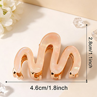 Pince à cheveux en forme de M avec ressort métallique doré, accessoires coréens pour cheveux épais ou fins, pince requin à maintien fort