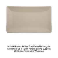 Plat de service rectangulaire Boston Sand en grès 25 × 15 cm M1934 139460