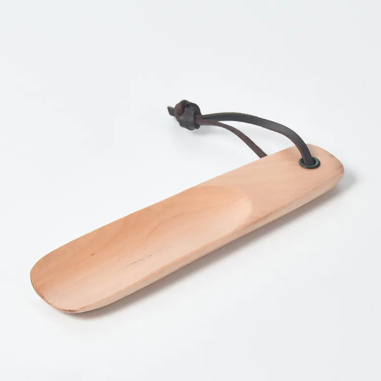 Portable Short Mini Wooden Shoe Horn With Handle For Men Women Kids Seniors