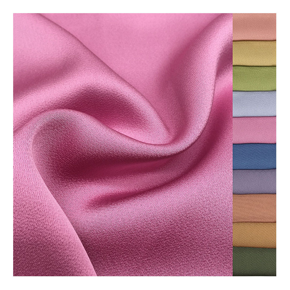 ready to ship smooth polyester imitation silk satin fabric for skirt/dress/blouse