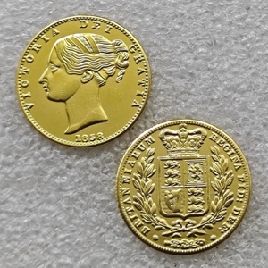 Monedas Conmemorativas de Estilo Antiguo del Reino Unido de 1839, 1841, 1858, 1871, 1874, 1 Soberano - Victoria, Regalos, Decoración del Hogar - Product Image 3
