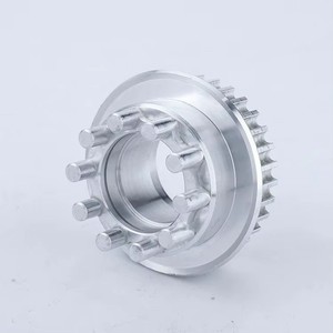 Poulie de distribution en acier inoxydable et aluminium usinée CNC, usinage de précision sur mesure, poulie de courroie synchrone automobile, perçage de goupilles - Product Image 4